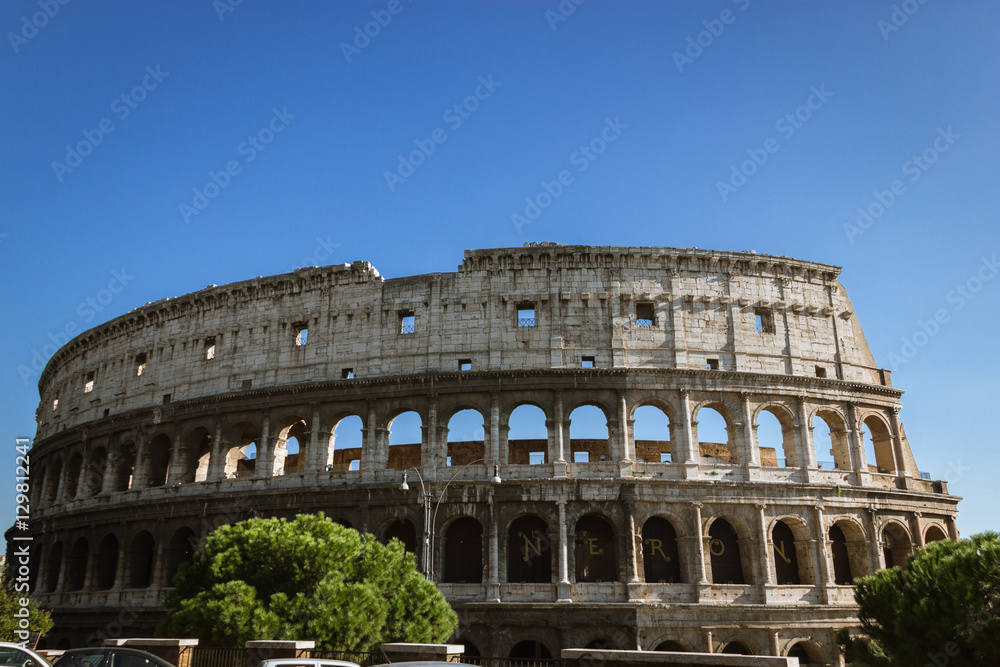 Colosseum and a blue sky