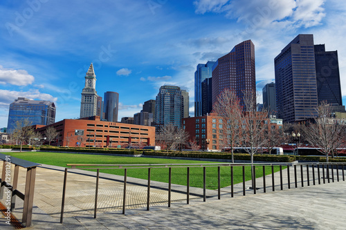 Financial District at North End Park of Boston USA