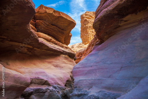 Travel in Israel, in the Eilat Mountains: Red Canyon, giant clif