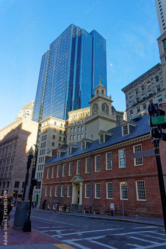 Old State House in Financial district of Downtown Boston