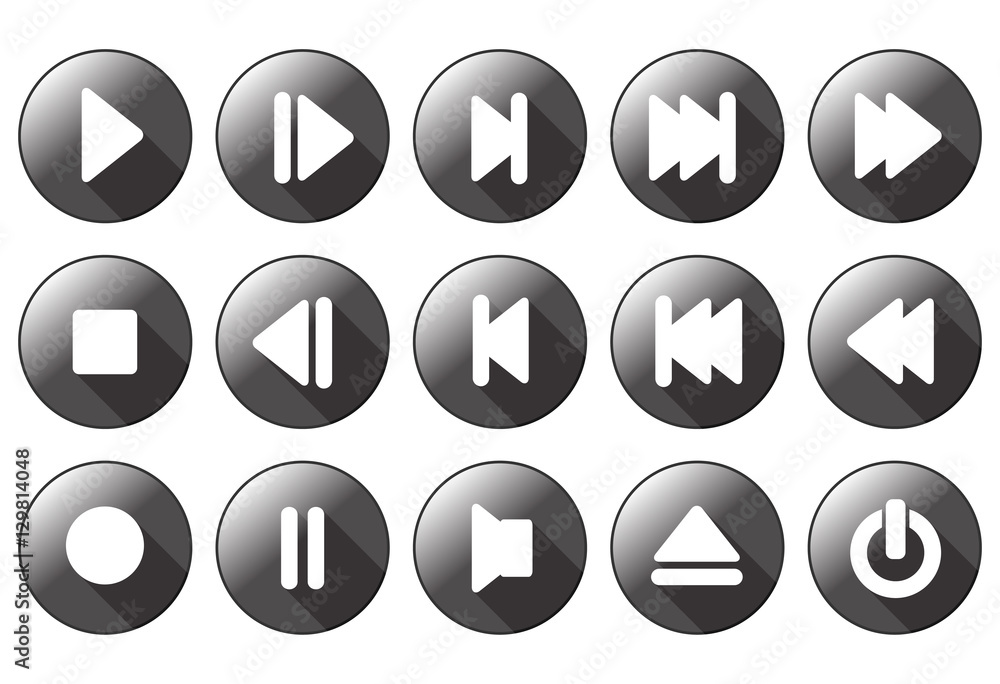 simple multimedia buttons - vector simple multimedia buttons - vector