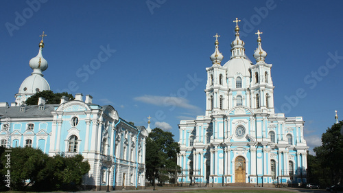 Smolny Convent, church, Neva. river, Saint Petersburg, Russia