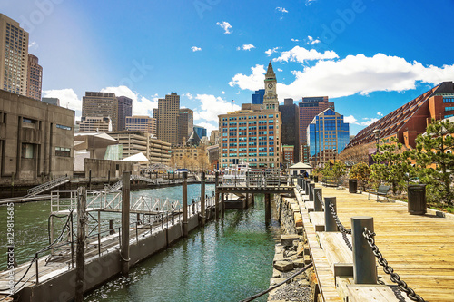 Long Wharf and Skyscrapers of Custom House and Financial District