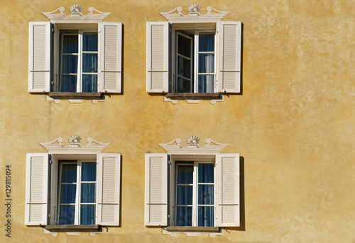 Windows of House in Ascona of Ticino in Switzerland