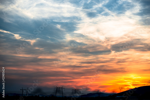 Dramatic sunset clouds