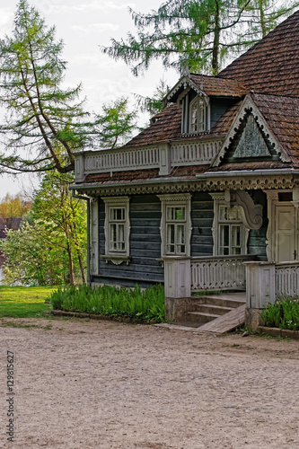 Old wooden house in Bialowieza National Park Poland