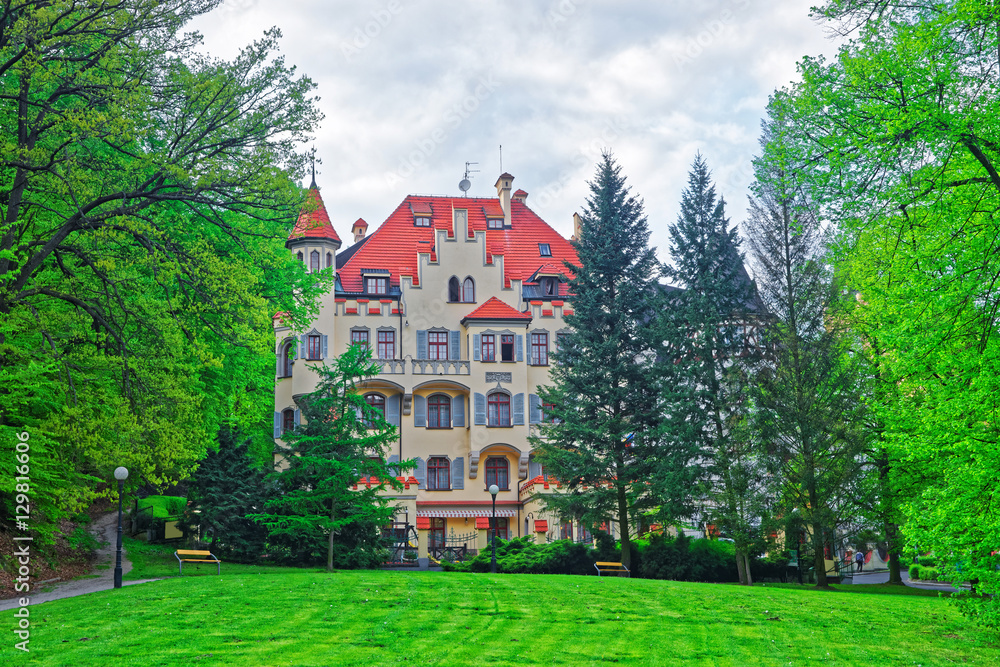 Park and building architecture of Karlovy Vary