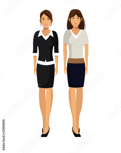 women team work business together vector illustration eps 10