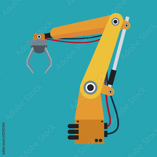 industrial robot arm engine futuristic vector illustration eps 10