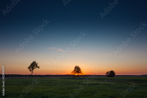 Sunset rural landscape