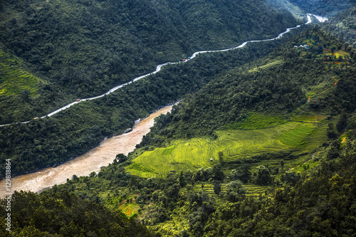 Valle del fiume Trishuli - veduta dal tempio di Manakamana - Nepal
