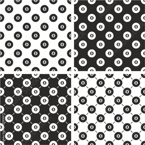 8 Ball Pool Seamless Pattern Set