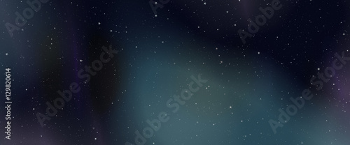 Night sky background with aurora borealis effects and stars  panoramic view  digital illustration art work.