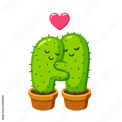 cactus hug illustration