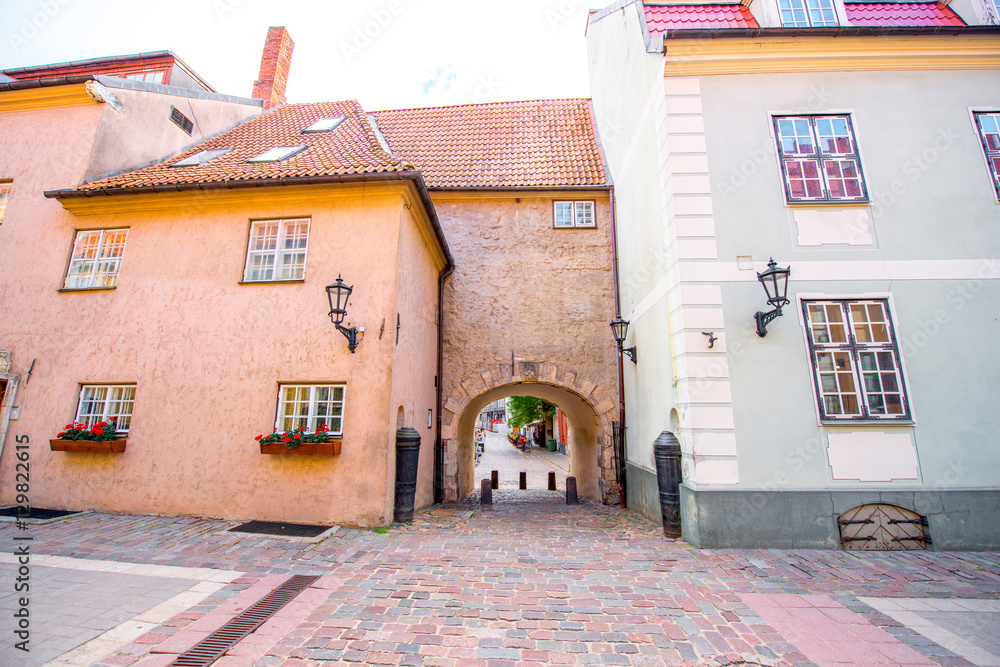 Old city wall in Riga city, Latvia