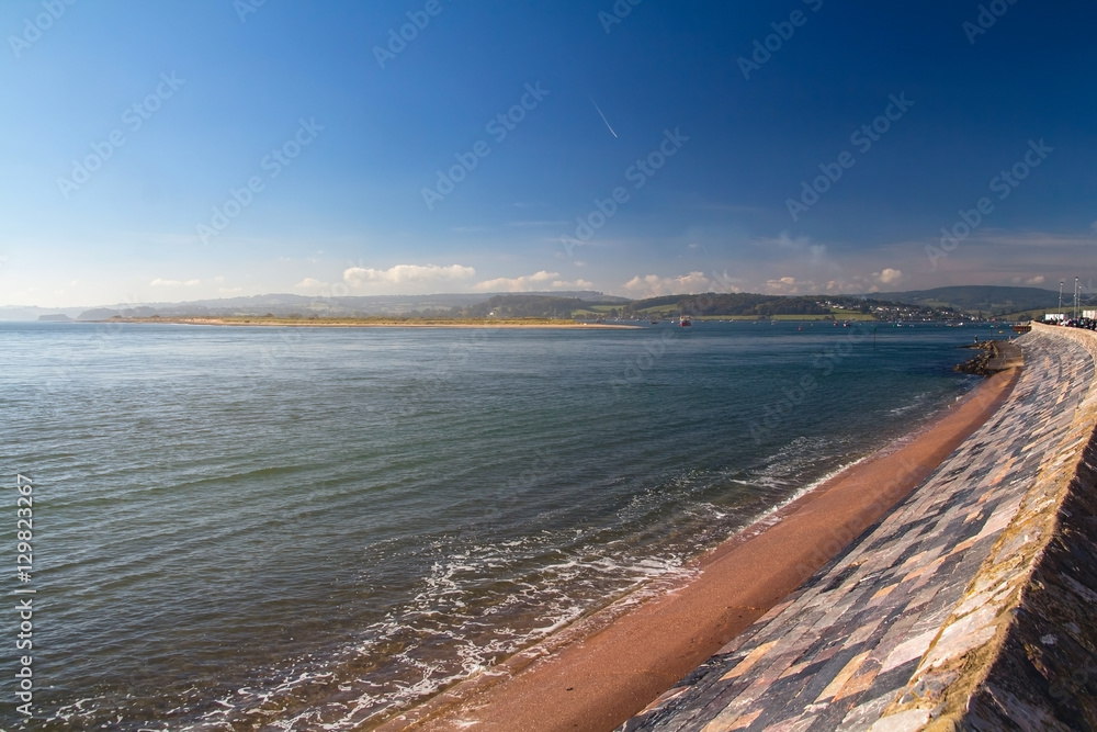 beautiful view of the estuary Exe river. Exmouth. Devon. England