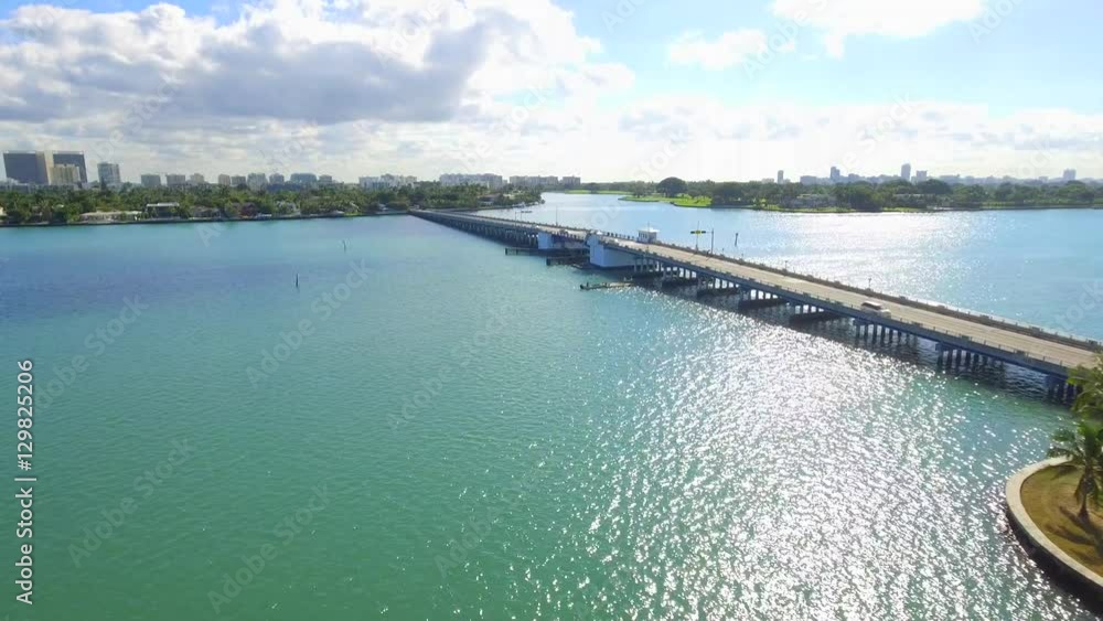 Stock aerial video Broad Causeway Miami Beach Stock aerial video Broad Causeway Miami Beach