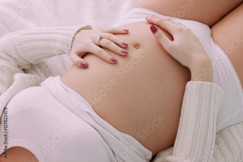 Close up of a cute pregnant belly