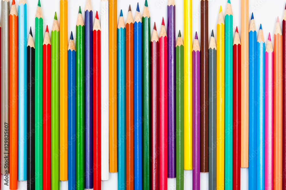 Color pencils isolated on white background close up Color pencils isolated on white background close up