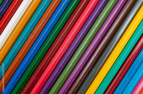 Color pencils isolated on black background close up