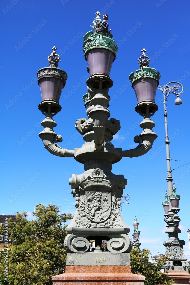 Historical lantern on the bridge 
