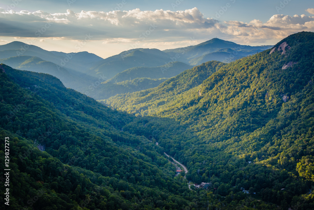View of mountains from Chimney Rock State Park, North Carolina.