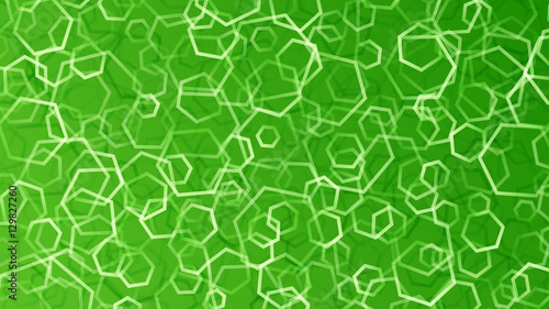 Green abstract background of small hexagons