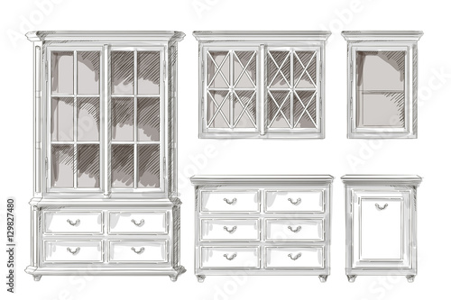 vector isolated cupboards