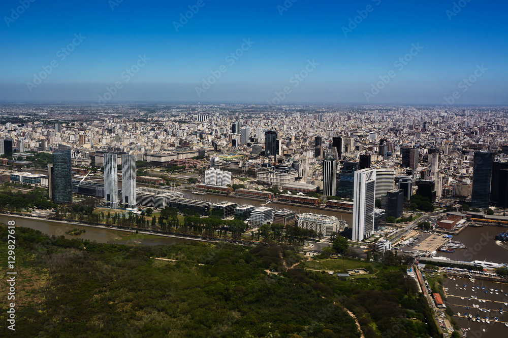 The Puerto Madero neighborhood of Buenos Aires view from aerial