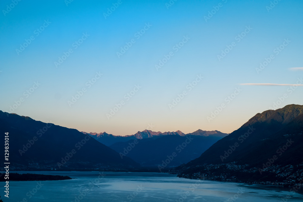 Mountains and lake in Switzerland