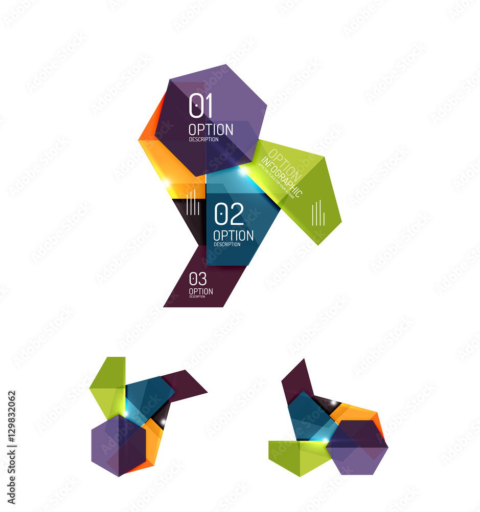 Set of abstract geometric paper graphic layouts Set of abstract geometric paper graphic layouts