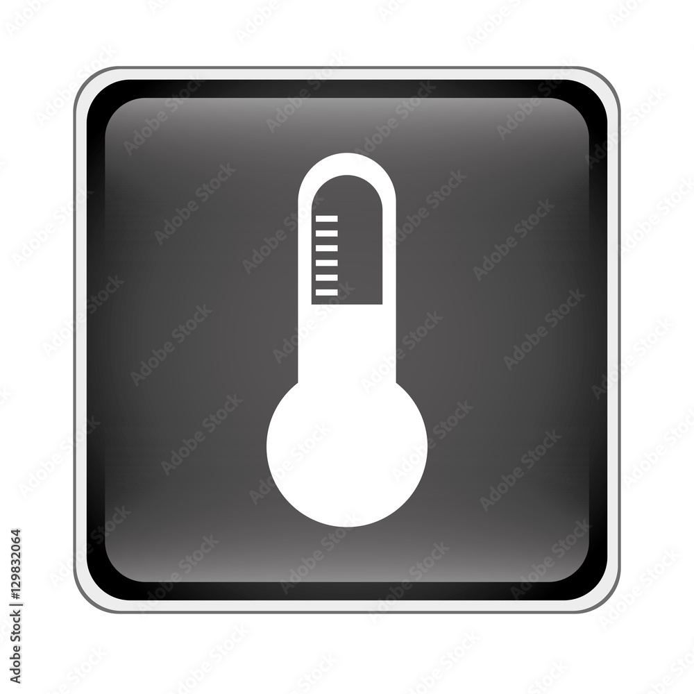 thermometer instrument icon inside square over white background. vector illustration thermometer instrument icon inside square over white background. vector illustration