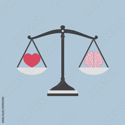 Brain Heart Scale Concept