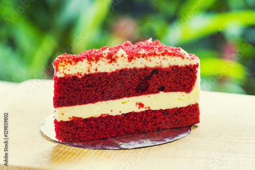 red velvet cake on sun light - can use to display or montage on product
