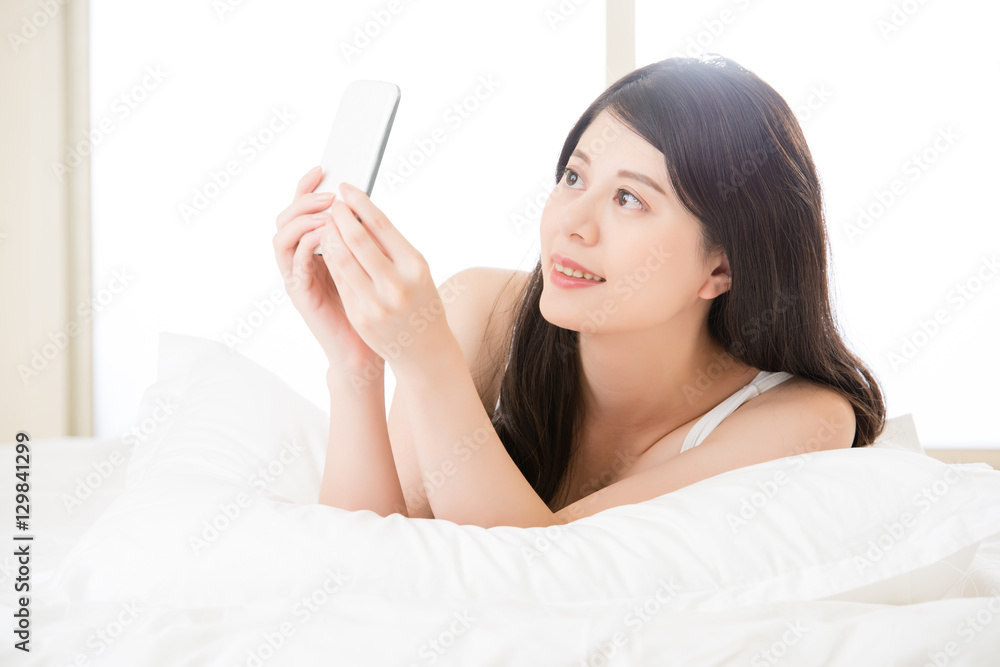 beautiful young asian woman taking selfie by smart phone beautiful young asian woman taking selfie by smart phone
