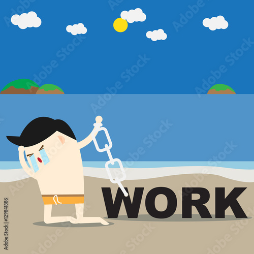 businessman and a lot of work problem , problem at work concept. vector