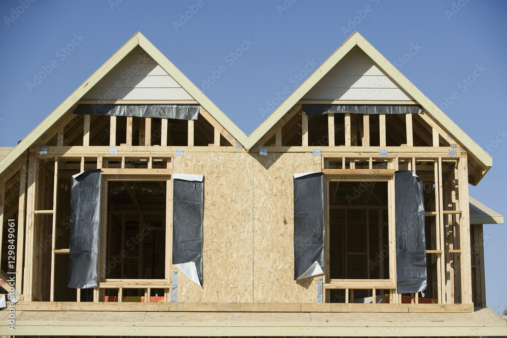 Closeup of house under construction Closeup of house under construction