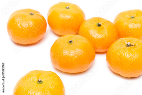 Mandarin oranges isolated on white background.