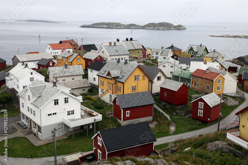 Once a small fishing village on the tiny island of Ona, now summer cabins with only a handful of year-round elderly residents, Ona, Sandoy  photo