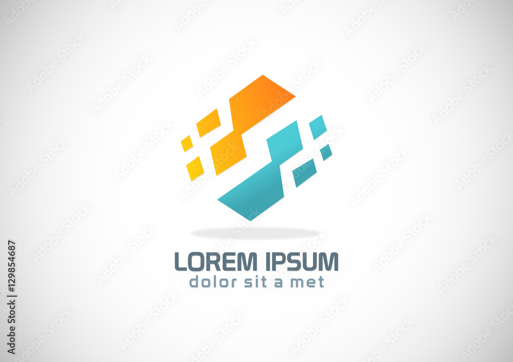 digital shape circle colored logo Stock Vector | Adobe Stock