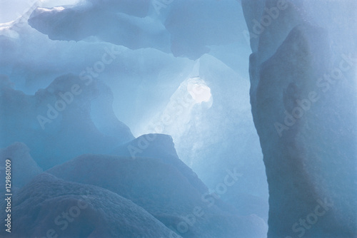 Cave covered with ice