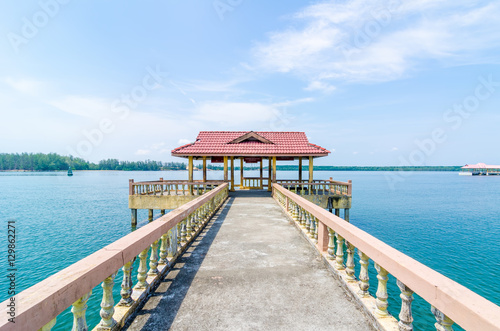 Ferry Jetty at Bernas Beach, Malaysia photo