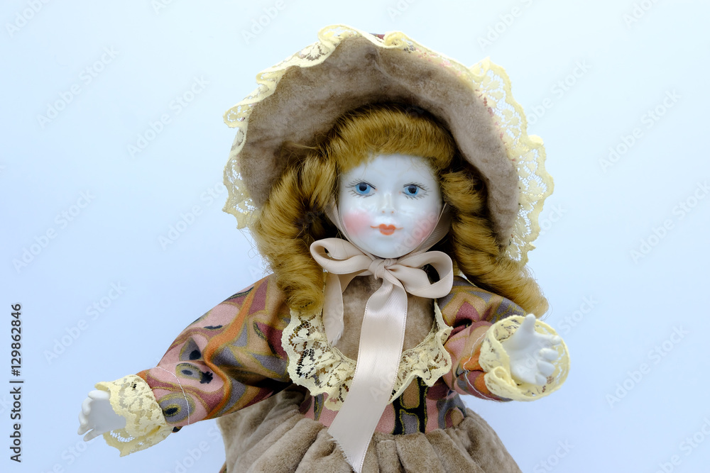 Porcelain doll isolated