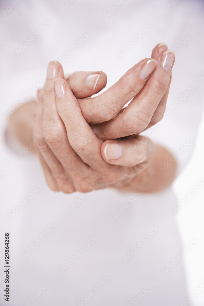Fototapeta premium Closeup midsection of a woman cupping her hands