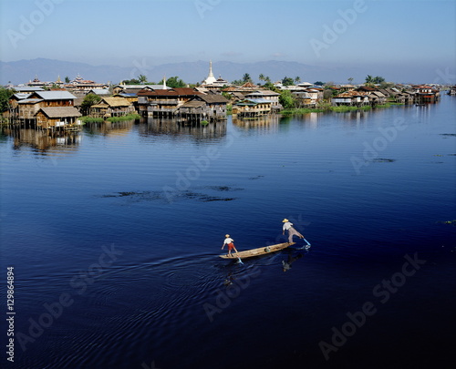 Inle Lake, and distant hills of Shan Plateau, Shan State photo