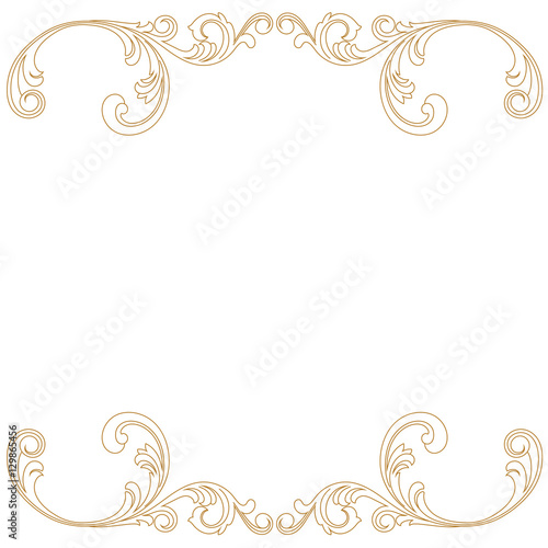 Golden vintage baroque ornament. Retro pattern antique style acanthus. Decorative design element filigree calligraphy vector.