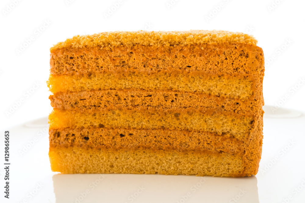 Fototapeta premium Thai tea cake in white plate