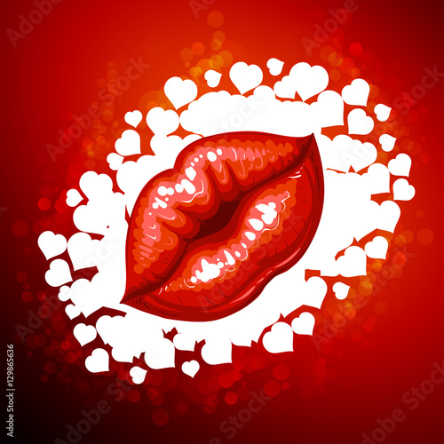 Beautiful glossy female lips