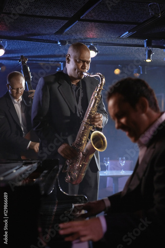 Jazz musicians performing in the club