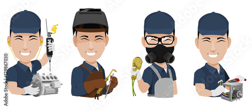 Industrial Worker on transparent background
